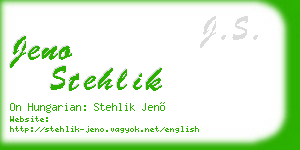 jeno stehlik business card